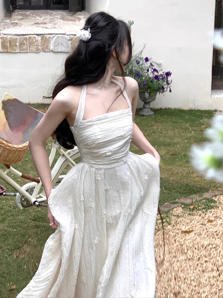 Yipinpay Vintage White Midi Dress Women Basic Sleeveless Elegant Party Dress Beach Pure Color One Piece Dress Korean 2024 Summer Bodycon Fitted Nightout Yipinpay Vintage White Midi Dress Women Basic Sleeveless Elegant Party Dress Beach Pure Color One Piece Dress Korean 2024 Summer Bodycon Fitted Nightout