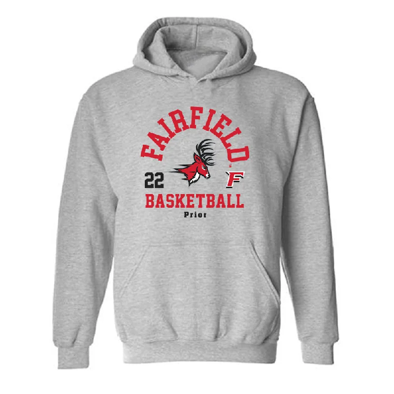 Fairfield - NCAA Women's Basketball : Casey Prior - Hooded Sweatshirt Classic Fashion Shersey Hoodie with Stripes Bold Sporty Fairfield - NCAA Women's Basketball : Casey Prior - Hooded Sweatshirt Classic Fashion Shersey Hoodie with Stripes Bold Sporty