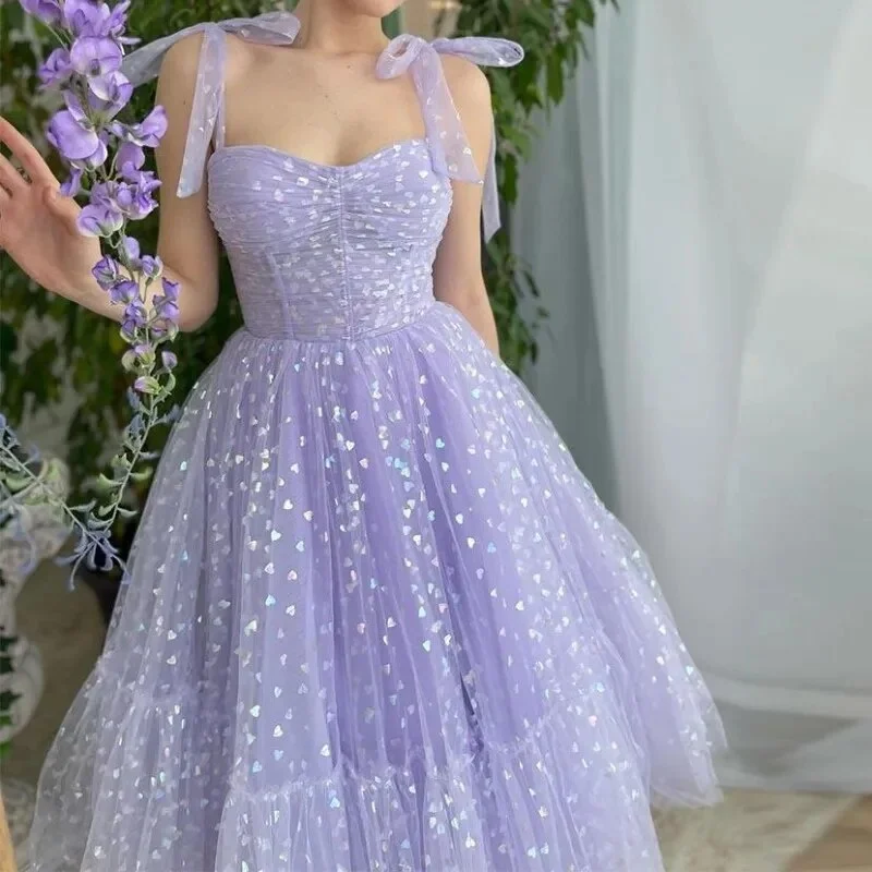 Cinessd - Prom Dresses Sweetheart Spaghetti Straps A-Line Wedding Party Dresses Tea-Length Evening Gown 2023 New Pencil Length Work Cinessd - Prom Dresses Sweetheart Spaghetti Straps A-Line Wedding Party Dresses Tea-Length Evening Gown 2023 New Pencil Length Work