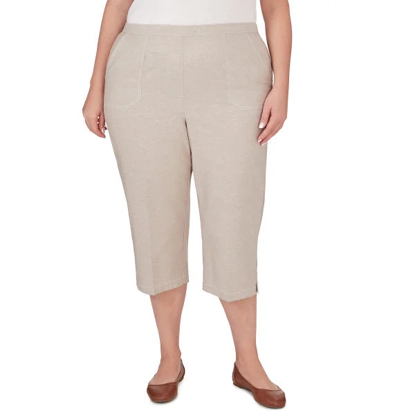 Garden Party Capri Length Pants Plus Size Trendy Work Pants
