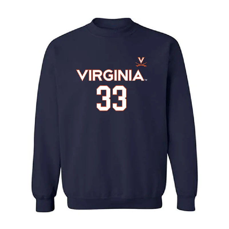 Virginia - NCAA Women's Basketball : Sam Brunelle - Crewneck Sweatshirt Replica Shersey Hoodie with Hem Lace Feminine Delicate Virginia - NCAA Women's Basketball : Sam Brunelle - Crewneck Sweatshirt Replica Shersey Hoodie with Hem Lace Feminine Delicate