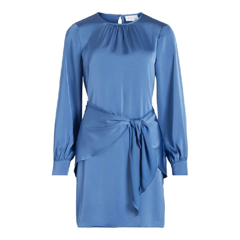 Vila Clothes Blue Recycled Polyester Dress Tunics Designer luxury