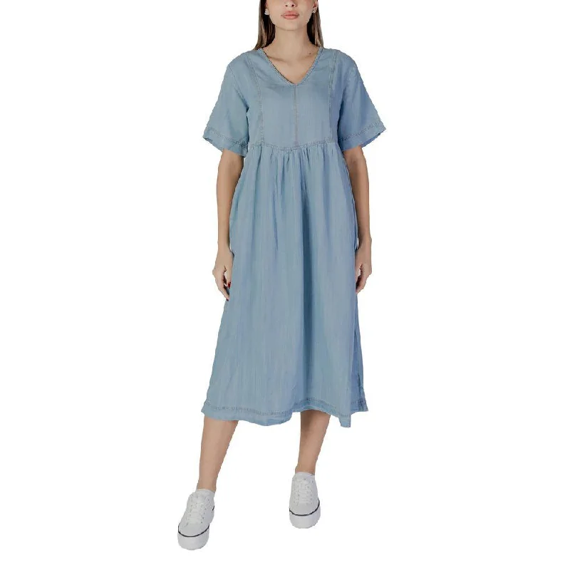 B.Young Light Blue Cotton Dress Tunics Yoga stretchy