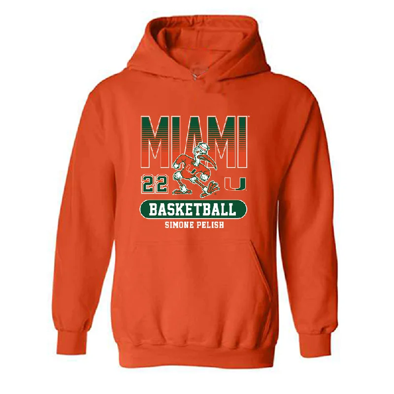 Miami - NCAA Women's Basketball : Simone Pelish - Classic Fashion Shersey Hooded Sweatshirt Hoodie with Oversized Fit Loose Comfortable