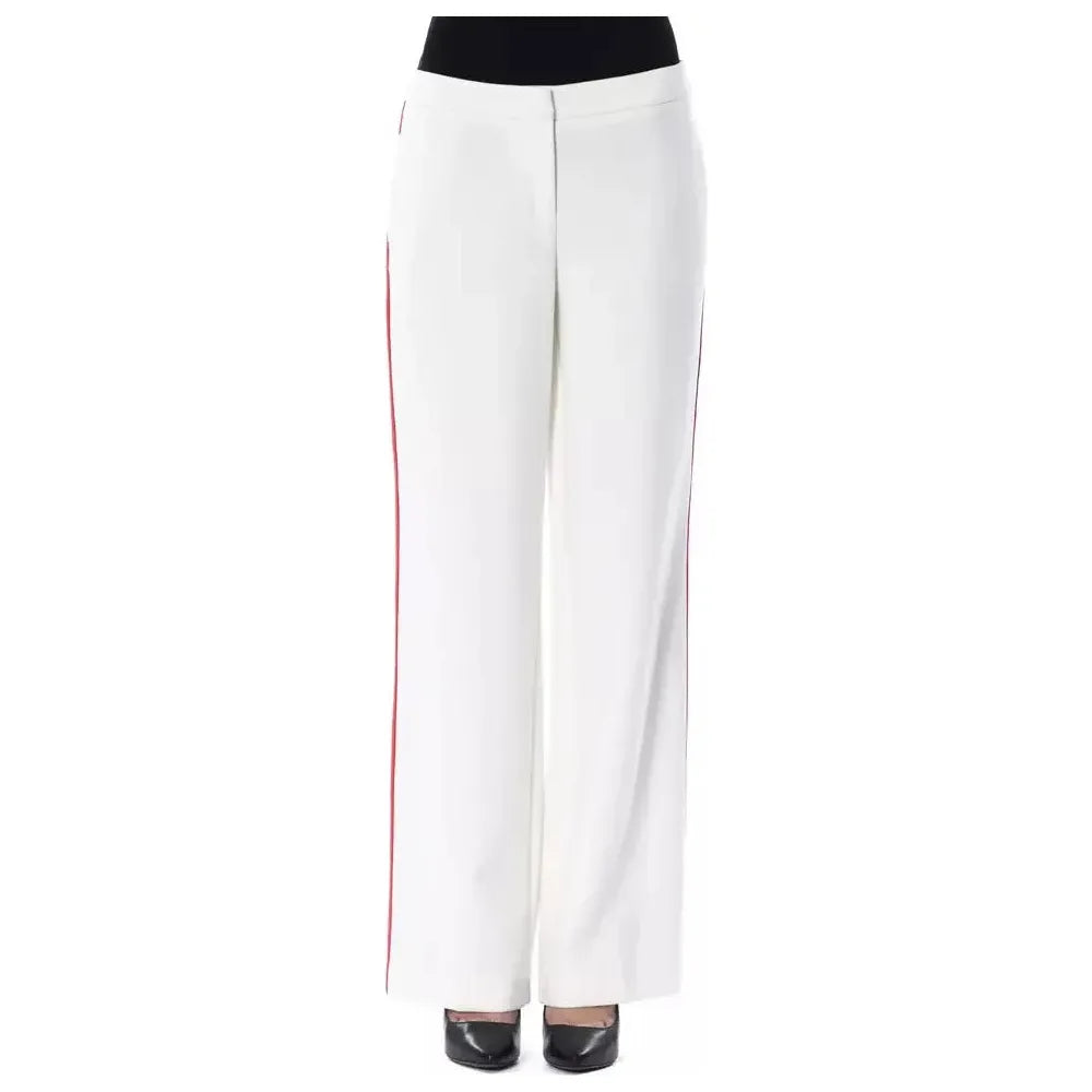 BYBLOS White Polyester Women Pant High-Waist Yoga Pants