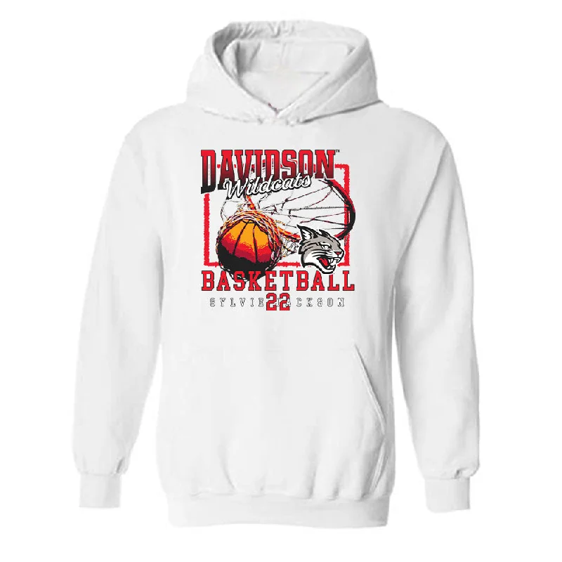 Davidson - NCAA Women's Basketball : Sylvie Jackson - Hooded Sweatshirt Classic Fashion Shersey Hooded Sweatshirt Casual Wear Street Style Davidson - NCAA Women's Basketball : Sylvie Jackson - Hooded Sweatshirt Classic Fashion Shersey Hooded Sweatshirt Casual Wear Street Style