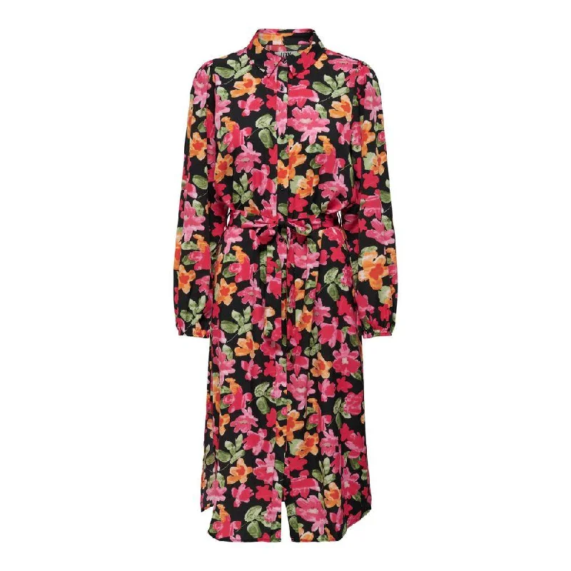 Jacqueline De Yong Black Polyester Dress Tunics Designer luxury