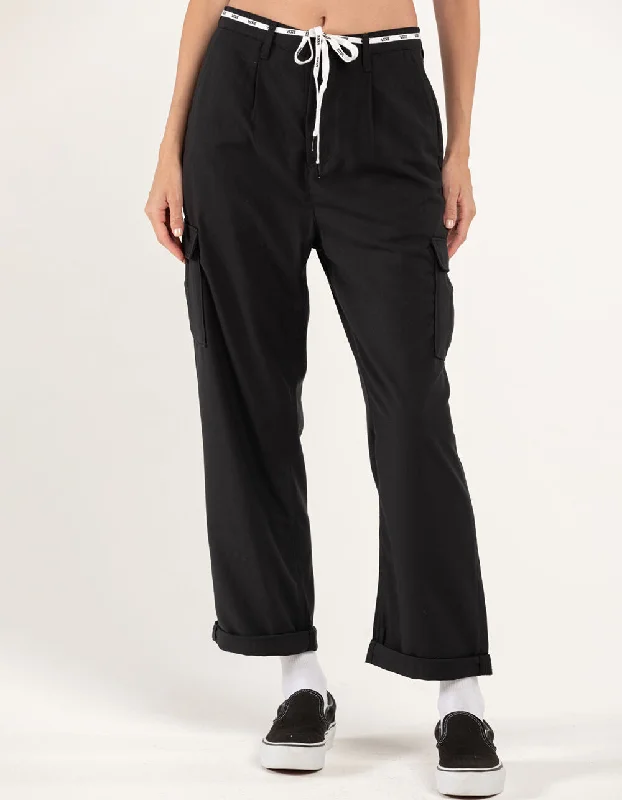 Shoe Lace Cargo Pant Chic Black Leggings