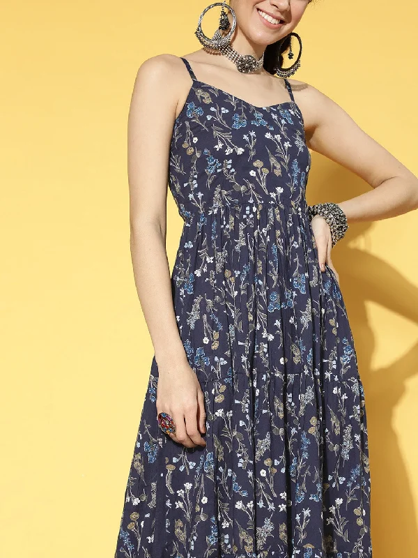 Blue & Olive Green Printed Dress Tunics Modern contemporary