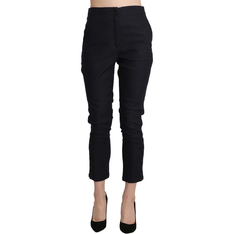 Ermanno Scervino Chic High Waist Cropped Capri Pants Formal Stretch Pants