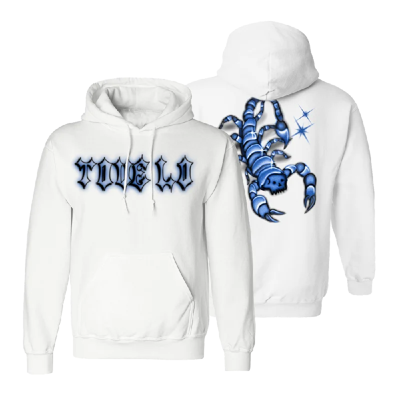 Blue Scorpion Hoodie Hoodie with Applique Textured Unique
