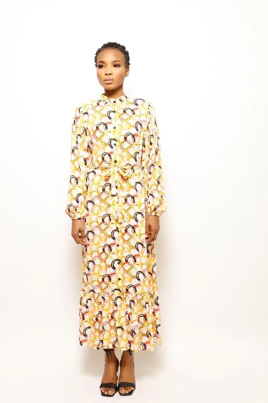 CIRCULAR FESTIVE VIBE LONG DRESS Shift Classic Vintage