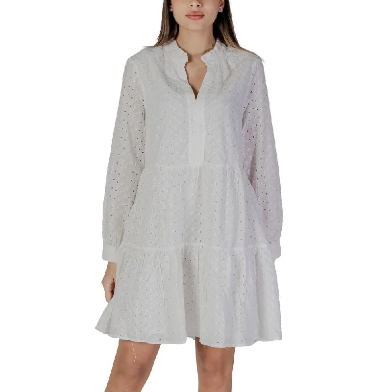 B.Young White Cotton Dress Tunics Cozy comfortable