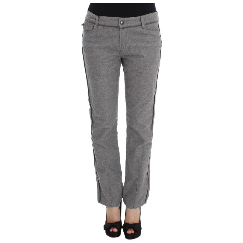 Ermanno Scervino Chic Gray Casual Cotton Pants Cozy Fitted Pants