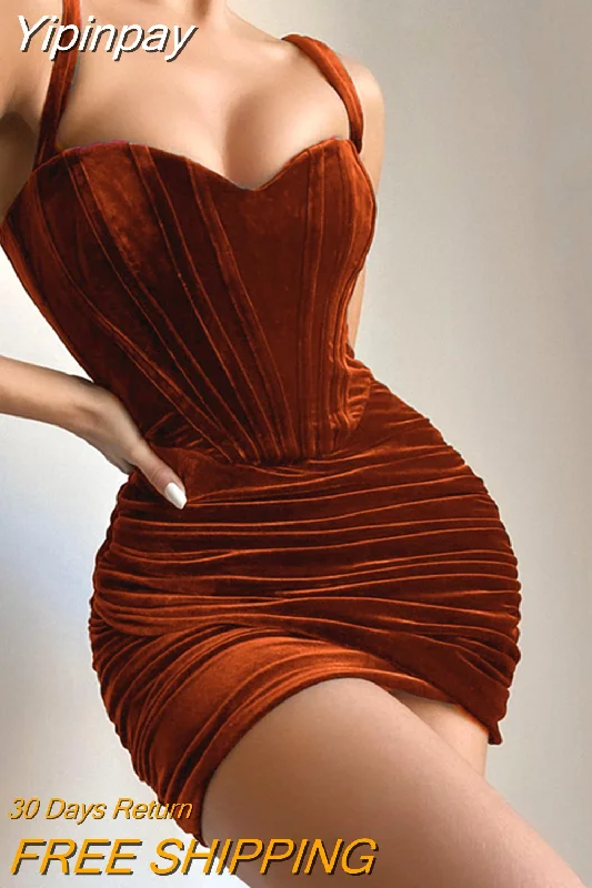 fishbone dress brown