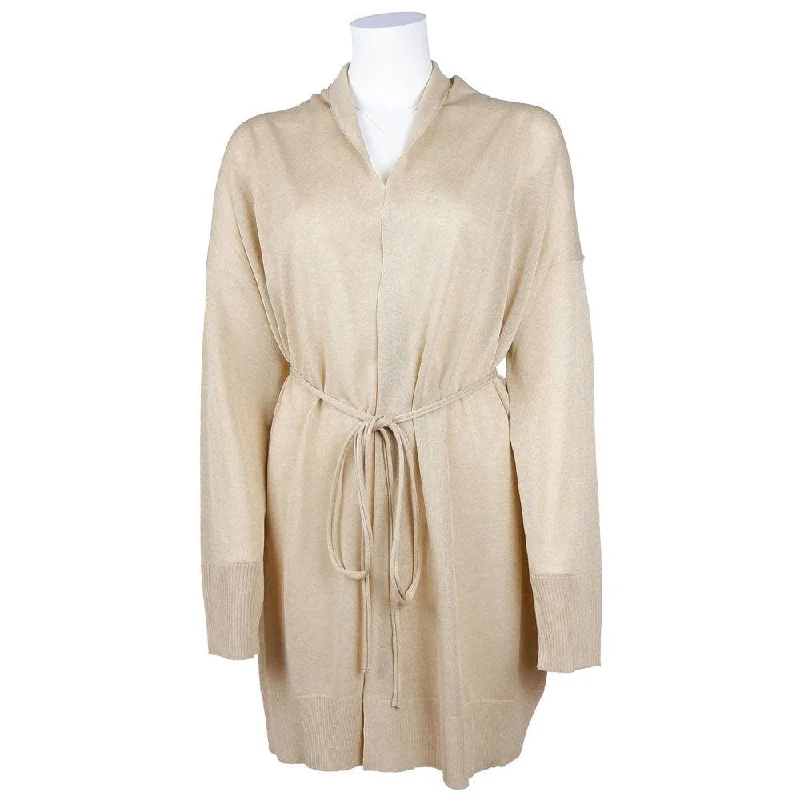 Alpha Studio Beige Viscose Dress Turtleneck Neckline Stylish