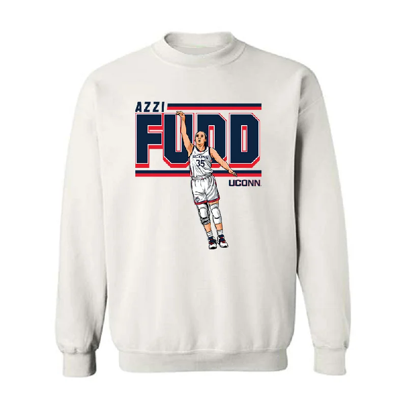 UCONN - NCAA Women's Basketball : Azzi Fudd Swish Crewneck Sweatshirt Hoodie with Camouflage Military Edgy UCONN - NCAA Women's Basketball : Azzi Fudd Swish Crewneck Sweatshirt Hoodie with Camouflage Military Edgy