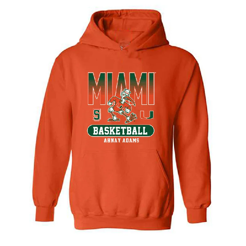 Miami - NCAA Women's Basketball : Ahnay Adams - Classic Fashion Shersey Hooded Sweatshirt Hoodie with Cropped Fit Short Trendy