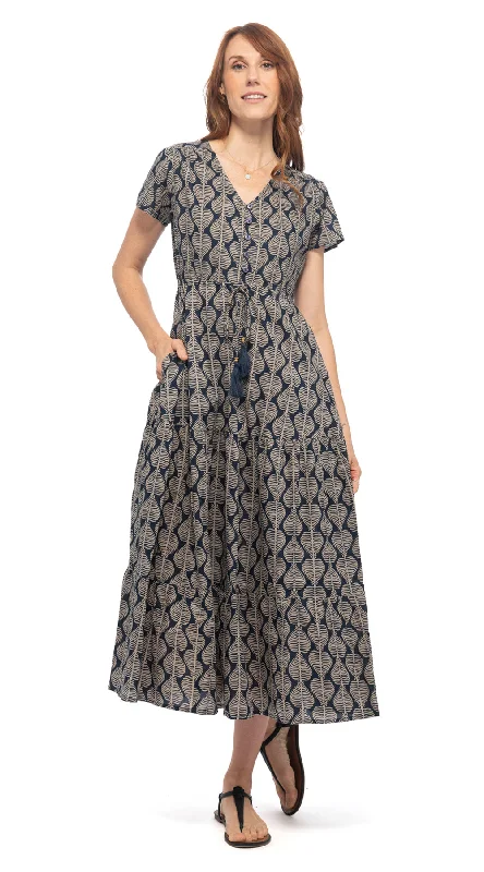 Sunita Dress - blue leaf - organic cotton Tunics Practical durable