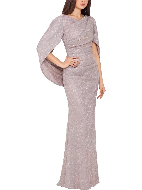 Womens Metallic Maxi Evening Dress Tunics Plaid country