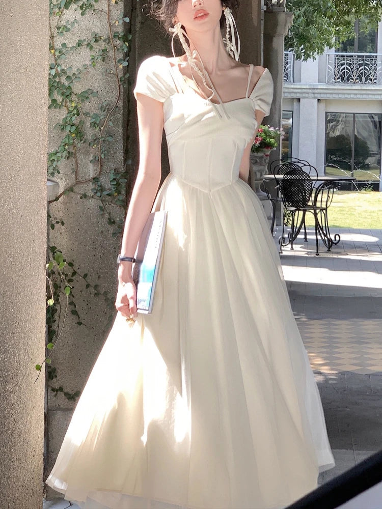 Yipinpay Color French Elegant Dress Office Lady 2024 Summer Short Sleeve Fairy Midi Dress Casual Fashion Evening Party Dress Woman Pleated Skirt Elegant Yipinpay Color French Elegant Dress Office Lady 2024 Summer Short Sleeve Fairy Midi Dress Casual Fashion Evening Party Dress Woman Pleated Skirt Elegant