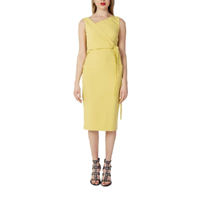 Sandro Ferrone Yellow Polyester Dress Tunics Trousers formal