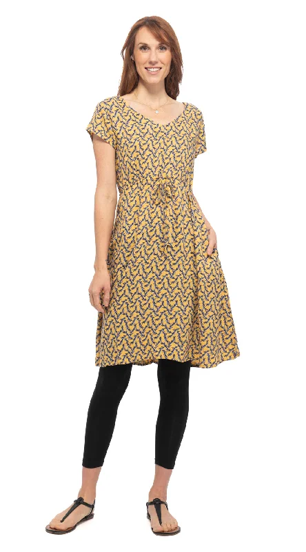 Robyn Dress - yellow - rayon A-Line Day Work