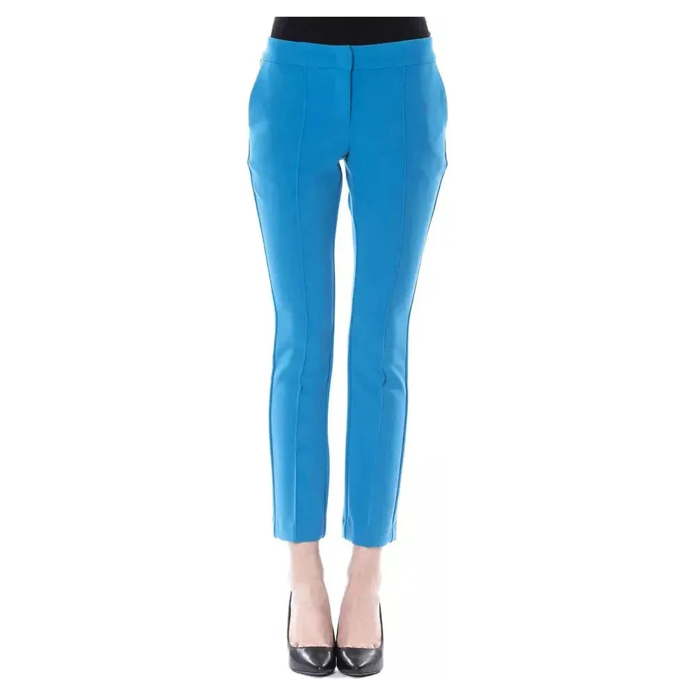 BYBLOS Light Blue Polyester Women Pants Cozy Fitted Pants