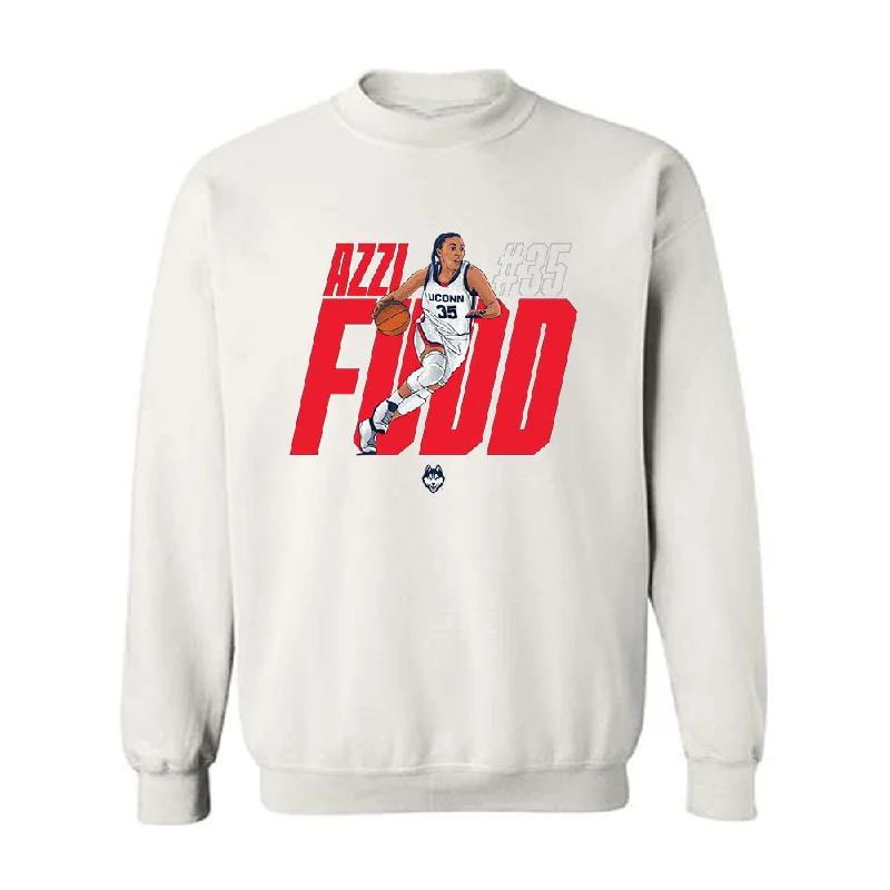 UConn - NCAA Women's Basketball : Azzi Fudd - Crewneck Sweatshirt Individual Caricature Hoodie with Drawstring Waist Adjustable Fitted UConn - NCAA Women's Basketball : Azzi Fudd - Crewneck Sweatshirt Individual Caricature Hoodie with Drawstring Waist Adjustable Fitted