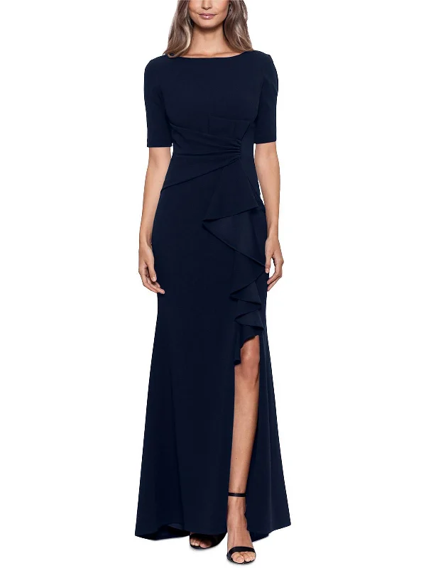 Womens Ruched Maxi Evening Dress Tunics Prom sequined