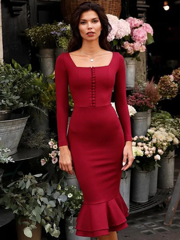 Wine Red Dress