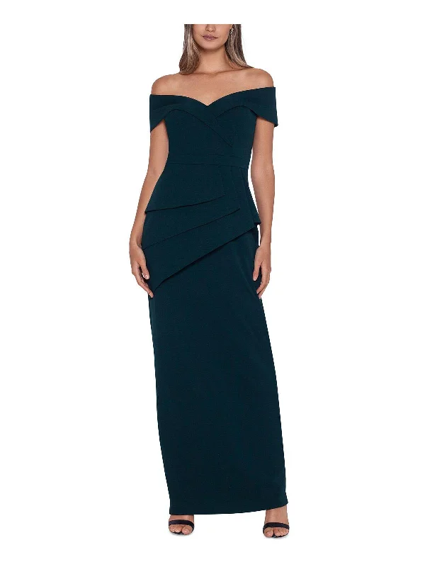 Womens Peplum Maxi Evening Dress Turtleneck Warm Winter