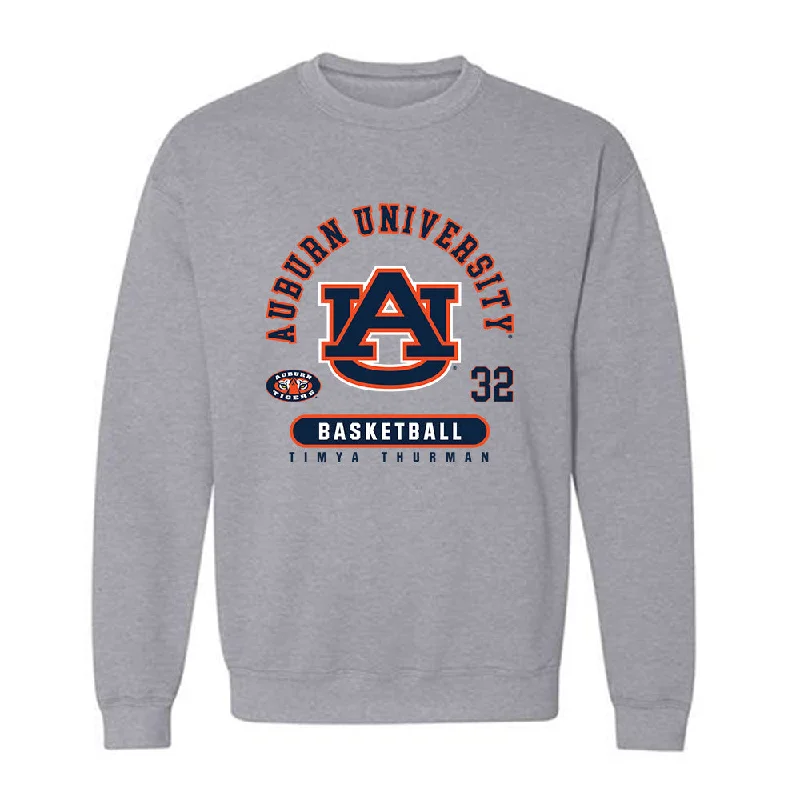 Auburn - NCAA Women's Basketball : Timya Thurman - Crewneck Sweatshirt Classic Fashion Shersey Hoodie with Half-Zip Sporty Casual Auburn - NCAA Women's Basketball : Timya Thurman - Crewneck Sweatshirt Classic Fashion Shersey Hoodie with Half-Zip Sporty Casual