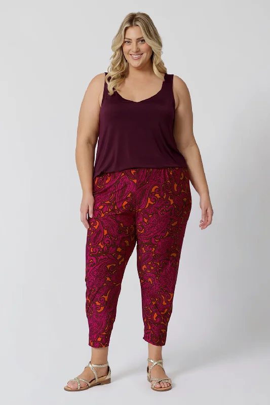 Indi Pant in Bold Paisley Comfortable Denim Trousers