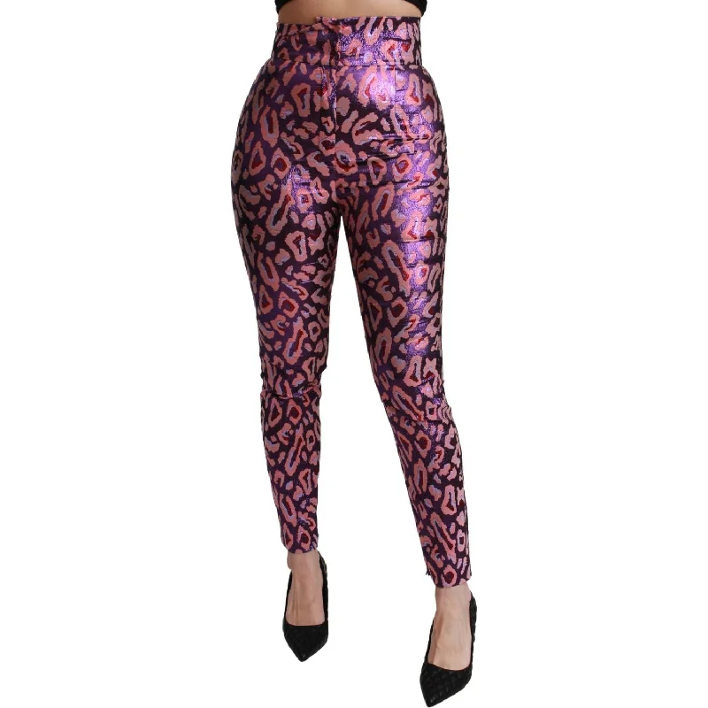 Dolce & Gabbana Chic Cropped High Waist Silk Blend Pants Trendy Palazzo Pants