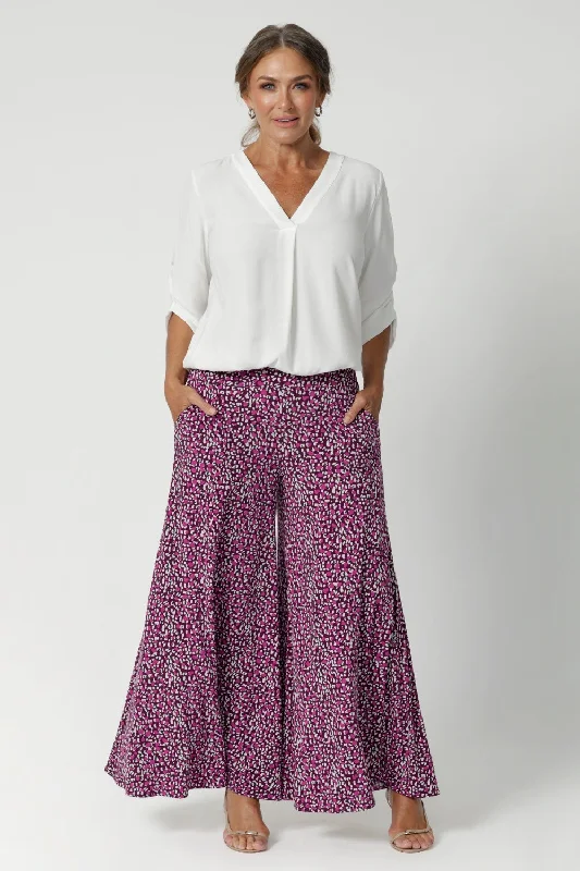 Caspian Palazzo Pant in Bordeaux Trendy Tapered Pants