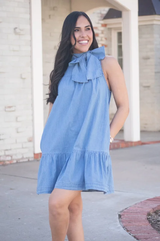 Sweet On Chambray Dress Tunics Silk luxurious