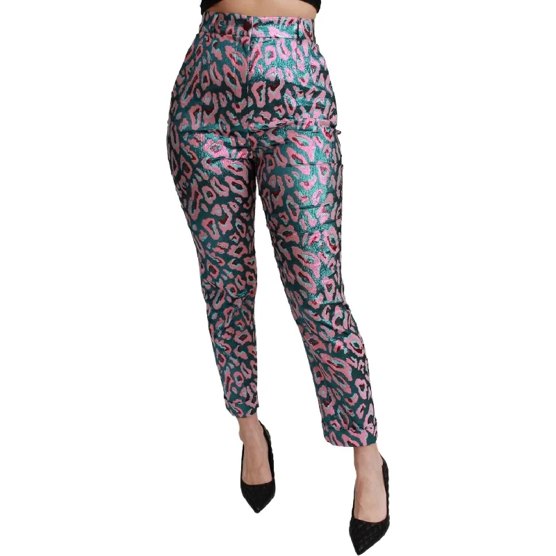 Dolce & Gabbana Elegant High Waist Cropped Silk Blend Pants High-Waist Jeans
