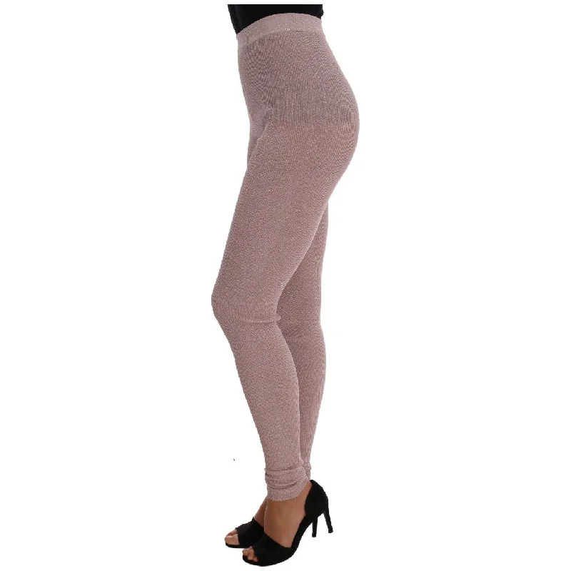 Dolce & Gabbana Elegant Pink Mid-Waist Stretch Pants Classic Cropped Pants