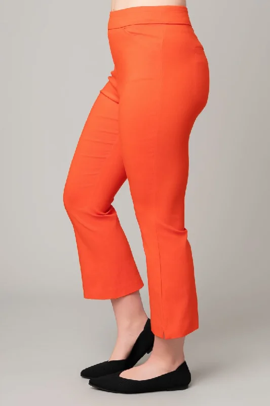 Pull On Millenium Crop Flare Pant in Orange Formal Linen Trousers
