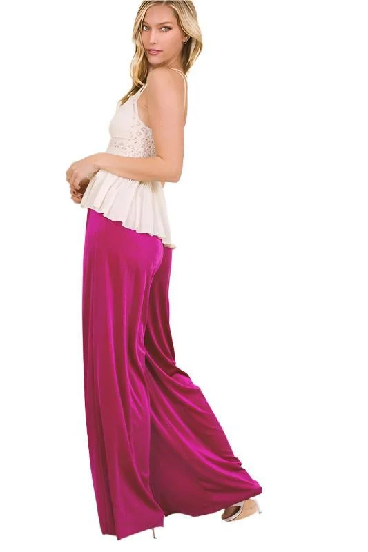 Super Soft Velvet Flare Palazzo Pants Chic Black Leggings