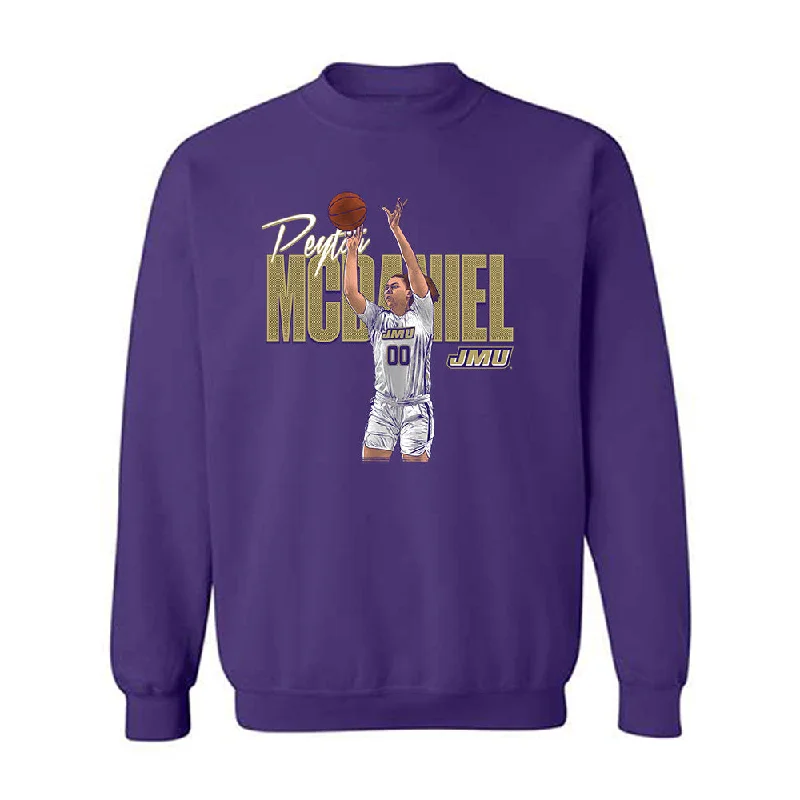 JMU - NCAA Women's Basketball : Peyton McDaniel - Crewneck Sweatshirt Player Illustration Hoodie with High-Low Hem Asymmetrical Trendy JMU - NCAA Women's Basketball : Peyton McDaniel - Crewneck Sweatshirt Player Illustration Hoodie with High-Low Hem Asymmetrical Trendy