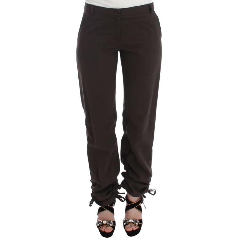 Ermanno Scervino Chic Brown Cotton Dress Pants Wide-Legged Palazzos