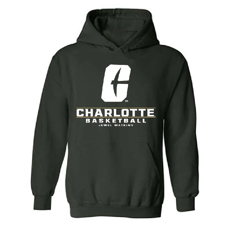 UNC Charlotte - NCAA Women's Basketball : Jewel Watkins - Hooded Sweatshirt Classic Fashion Shersey Hoodie with Half-Zip Sporty Casual UNC Charlotte - NCAA Women's Basketball : Jewel Watkins - Hooded Sweatshirt Classic Fashion Shersey Hoodie with Half-Zip Sporty Casual