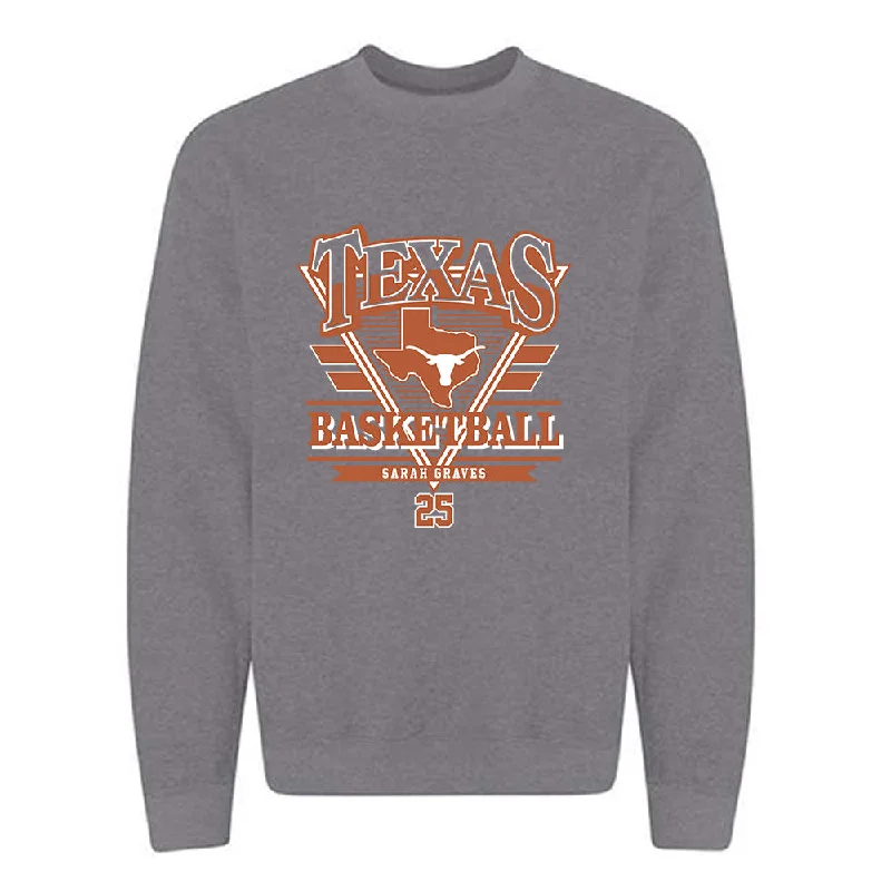 Texas - NCAA Women's Basketball : Sarah Graves - Crewneck Sweatshirt Classic Fashion Shersey Hoodie with Hem Lace Feminine Delicate Texas - NCAA Women's Basketball : Sarah Graves - Crewneck Sweatshirt Classic Fashion Shersey Hoodie with Hem Lace Feminine Delicate