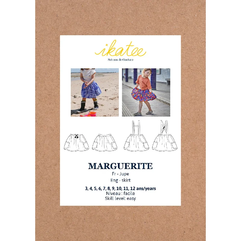 MARGUERITE skirt - Girl 3-12Y - Paper Sewing Pattern low waist skirt