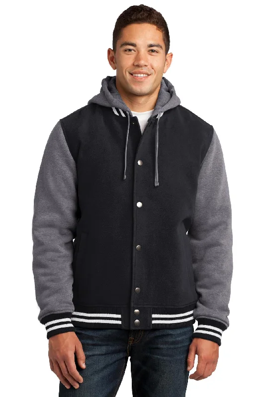 Sport-Tek Insulated Letterman Jacket. JST82 Zip Front Button Front Snap Front