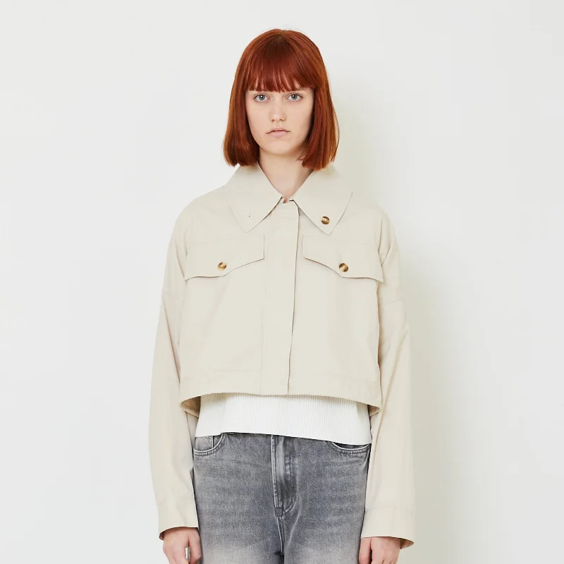 Women Cropped Jacket - Sand - SW2407097A Trench Coat Raincoat Waterproof Jacket