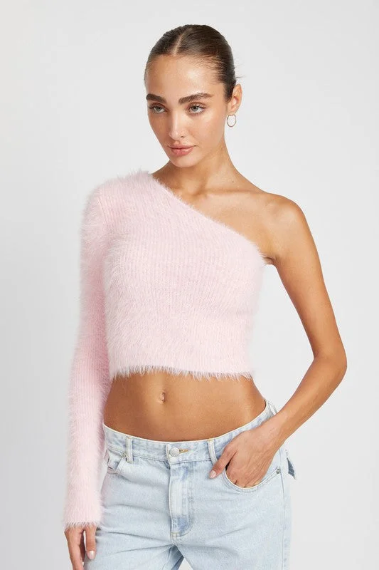 One-Sided Sweater Glossy Satin Silk