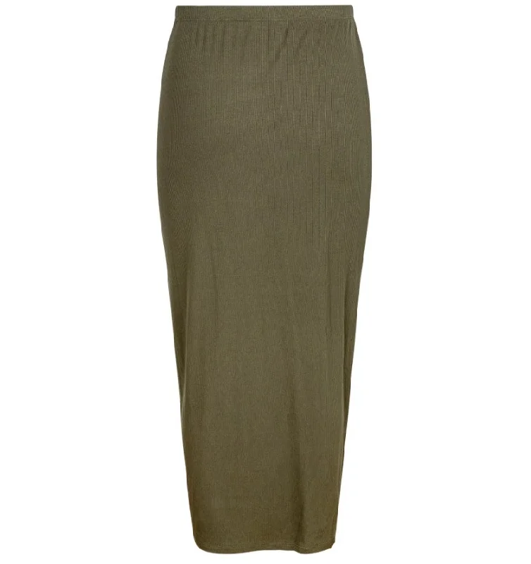 POINT 371 MAXI SLIM RIBBED SKIRT wool skirt sturdy